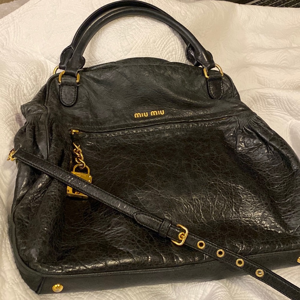 Miu Miu Nappa Leather Charm Satchel